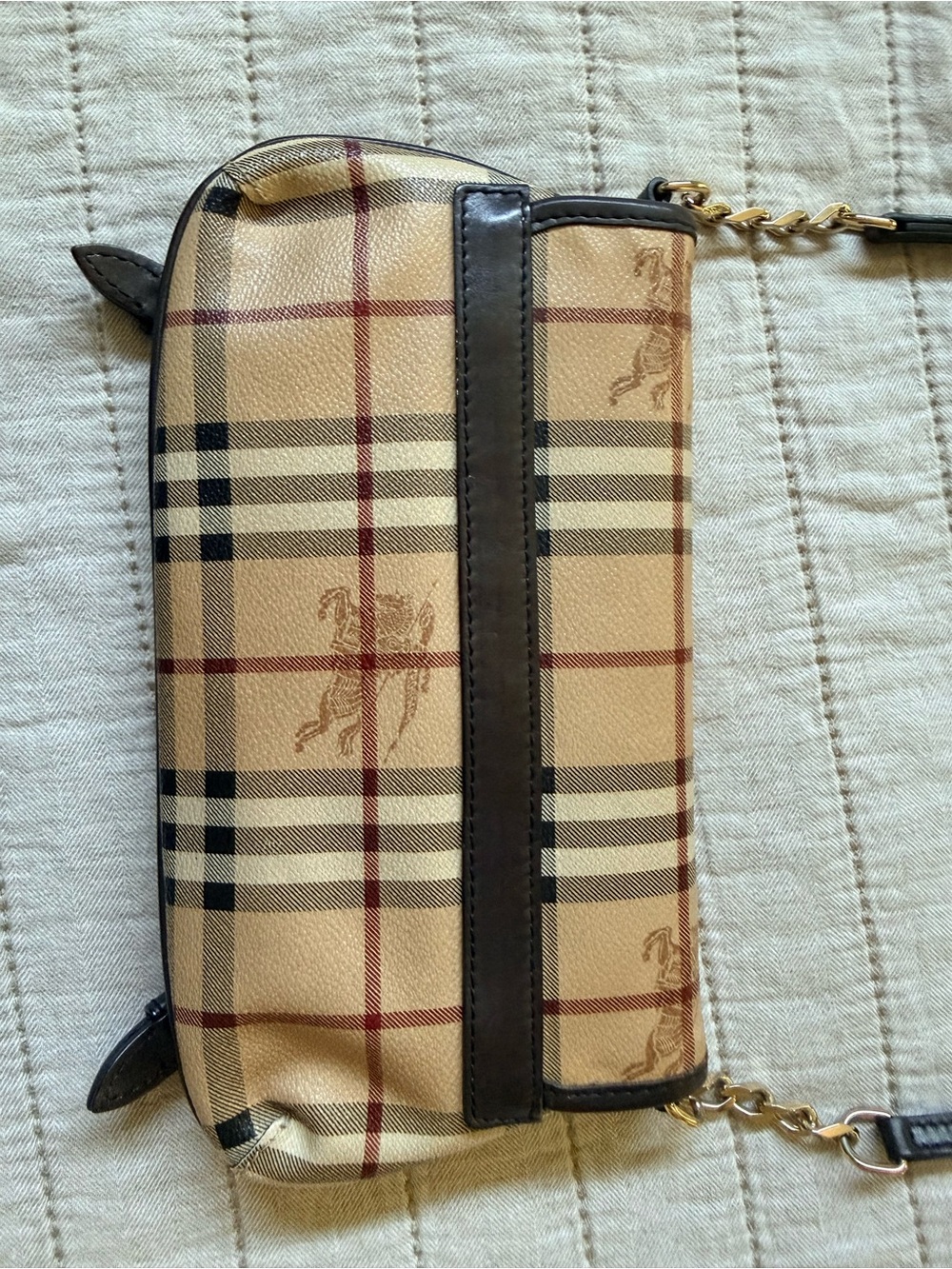 Burberry Haymarket Check canvas and leather crossbody bag - Picture 2 of 13